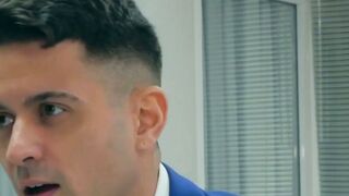 Office hunk Robbie Rojo blows his boss before hard drilling