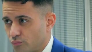 Office hunk Robbie Rojo blows his boss before hard drilling