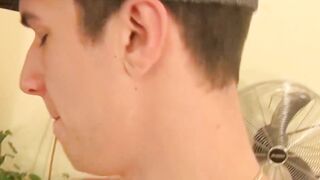 Barely legal teen fucked up his tight anus after sucking cock