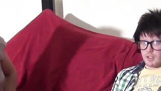 Lusty mature is tricked into showing her cock sucking skills