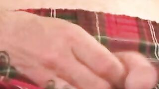 Mature American amateur cums on himself after jerking solo