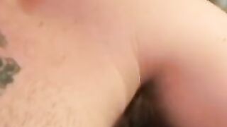 Mature American amateur cums on himself after jerking solo