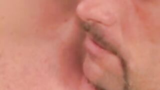 Mature American amateur cums on himself after jerking solo