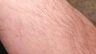Mature American amateur cums on himself after jerking solo
