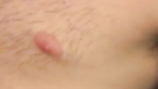 Mature American amateur cums on himself after jerking solo