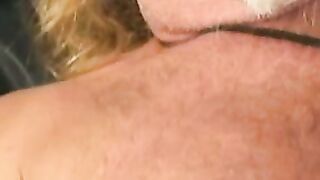 Mature blond amateur masturbates small cock solo and cums
