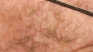 Mature blond amateur masturbates small cock solo and cums