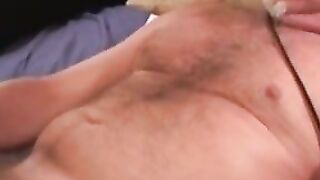 Mature blond amateur masturbates small cock solo and cums