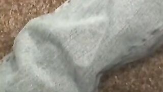 Mature blond amateur masturbates small cock solo and cums