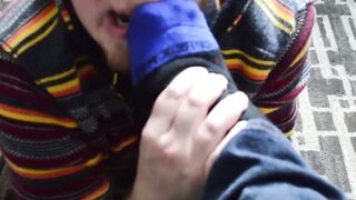 Feet licking and toe sucking with a dude going down on bear