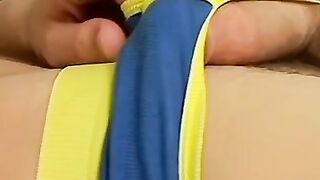 Young twink Joey Steels fills his underwear with hot cum