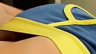Young twink Joey Steels fills his underwear with hot cum
