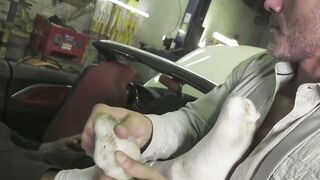 Hunk Manuel Skye sucks his buddies toes and licks his feet