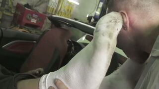 Hunk Manuel Skye sucks his buddies toes and licks his feet