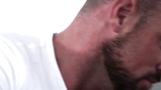 Hung studs engage in hardcore anal sex after erotic kissing