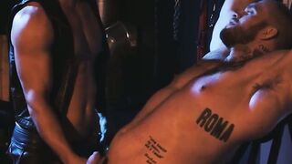 I mouth fucked and drilled beefy jock Davin Strong in the dungeon and he moans loudly