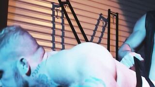 I mouth fucked and drilled beefy jock Davin Strong in the dungeon and he moans loudly