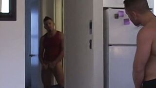 Handsome daddy Doug Jeffries was seduced by the pizza delivery guy into hole licking