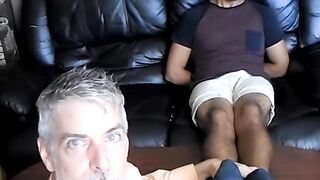 Professor Richard Lennox tickles the exchange student jock Jose Cortezâs feet
