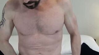 Hot Jason Sparks flexing and jerking off in a steamy bedroom