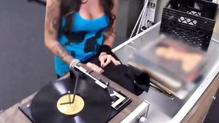 Big breasted babe with tattoos fucks a well hung pawnbroker