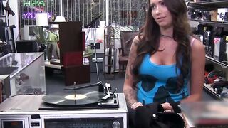 Big breasted babe with tattoos fucks a well hung pawnbroker