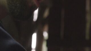 Hot stallion Gabriel Clark joins kinky spitroast threesome
