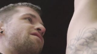 Hot stallion Gabriel Clark joins kinky spitroast threesome