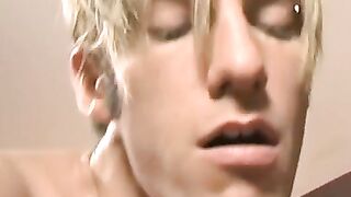 Blonde twinks deepthroat and anal drilling ends with facial