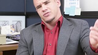Naughty office manager helps out workers to fuck