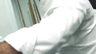 Inked classy hunk Matthew Anders drilling hairy businessman