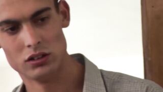 Pounding his ass from the back while he sucks a juicy cock