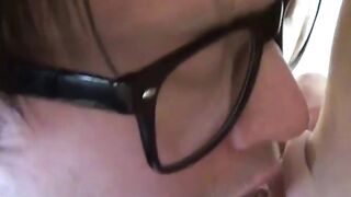 English MILF tricked by nerd into sucking and nice plowing