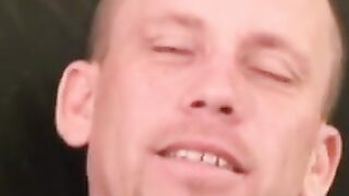 Tattooed amateur dude masturbates and anal plays solo