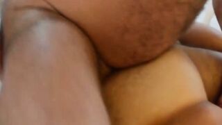 Some hardcore anal bareback with two gay hairy bears
