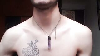 Tattooed amateur Latino jerks off himself until cumshot
