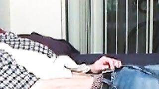 Horny Darrell takes out his cock from his pants