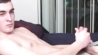 Horny Darrell takes out his cock from his pants