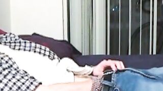 Horny Darrell takes out his cock from his pants