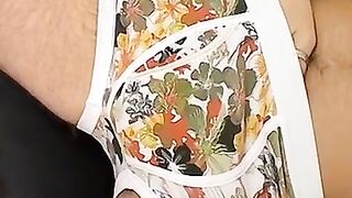 Solo twink amateur Kyle Valasek jizzes in his underwear