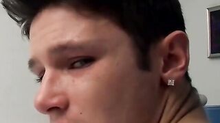 Damon Archer fingers his hungry ass while he stroke his bone
