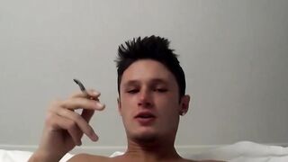 Damon Archer fingers his hungry ass while he stroke his bone