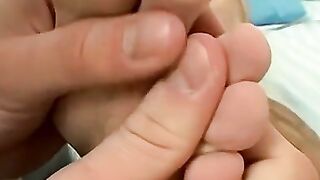 Jocks massage their feet before roughly banging their asses