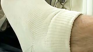 Jocks massage their feet before roughly banging their asses