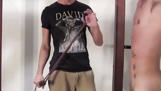 Slender twink tied up for hardcore BDSM and erotic torment