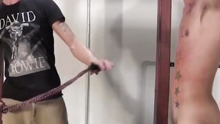 Slender twink tied up for hardcore BDSM and erotic torment