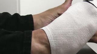 Muscular masked hunk foot worshiped and toe sucked