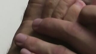 Muscular masked hunk foot worshiped and toe sucked