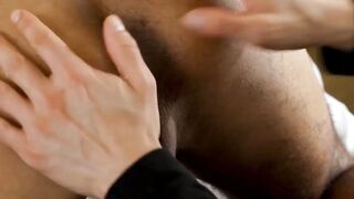 Cazden Hunter penetrates his huge cock and fist into Apollo Fates hole