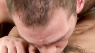Anal sex combined with hot hairy anus rimjobs in threeway
